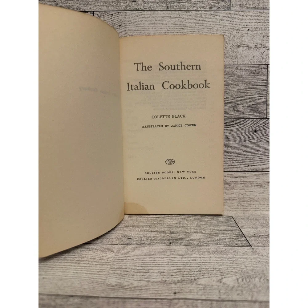The Southern Italian Cookbook Colette Black 1967 Vintage Paperback 200 Recipes